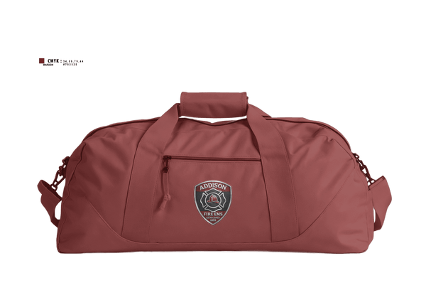 Duffle Bag, Addison volunteer, Fire Department, Teamtime, Team time, sublimation, custom sports apparel, team uniforms, spirit wear, spiritwear, sports uniforms, custom shirts, team store, custom team store, fundraiser sports, apparel fundraiser