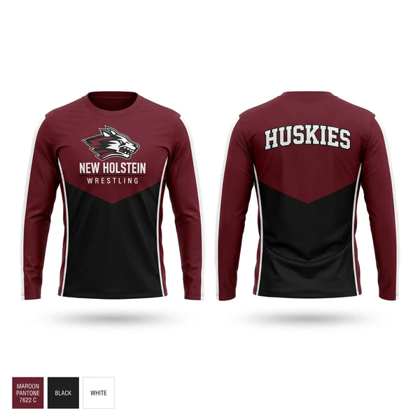 Long Sleeve Performance Shirt, New Holstein Huskies, Wrestling, Teamtime, Team time, sublimation, custom sports apparel, team uniforms, spirit wear, spiritwear, sports uniforms, custom shirts, team store, custom team store, fundraiser sports, apparel fundraiser