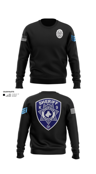 Crew Neck Sweatshirt, Jefferson County Sheriff's Office K-9 Unit, Police, Teamtime, Team time, sublimation, custom sports apparel, team uniforms, spirit wear, spiritwear, sports uniforms, custom shirts, team store, custom team store, fundraiser sports, apparel fundraiser