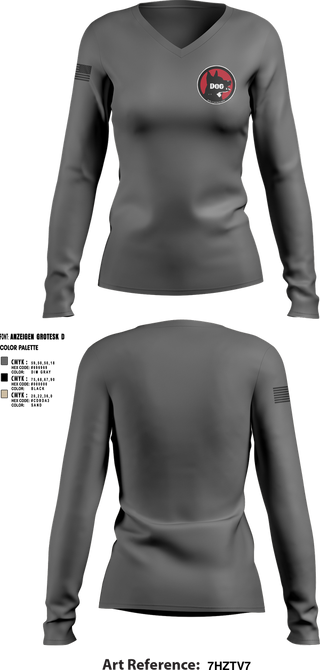 Womens Long Sleeve Vneck Shirt, Dog Company, , Teamtime, Team time, sublimation, custom sports apparel, team uniforms, spirit wear, spiritwear, sports uniforms, custom shirts, team store, custom team store, fundraiser sports, apparel fundraiser