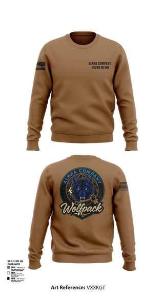 Crew Neck Sweatshirt, Alpha Company, 742nd MI BN, , Teamtime, Team time, sublimation, custom sports apparel, team uniforms, spirit wear, spiritwear, sports uniforms, custom shirts, team store, custom team store, fundraiser sports, apparel fundraiser