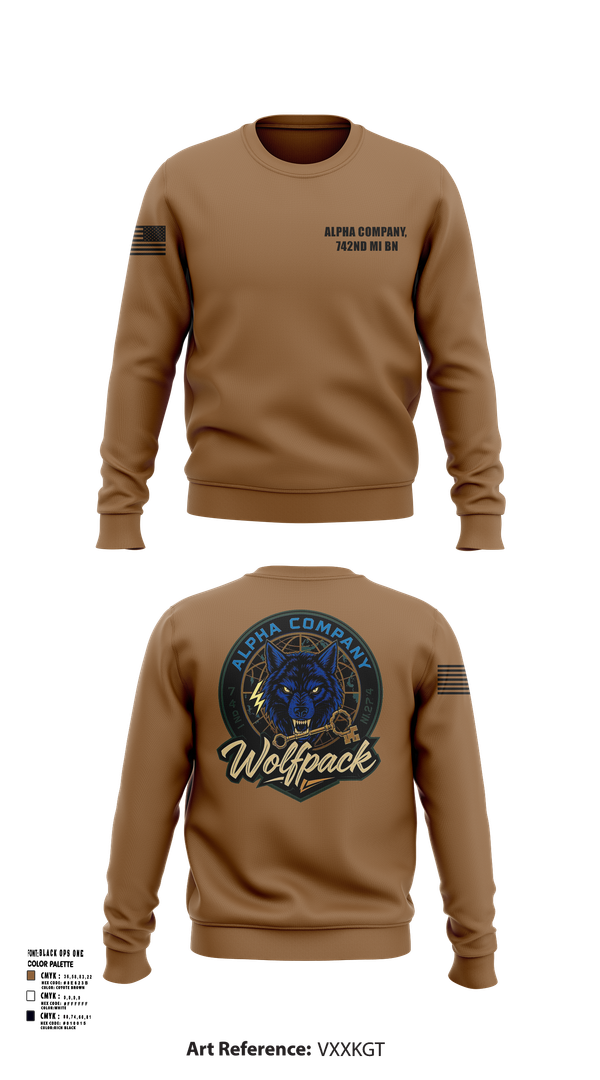 Crew Neck Sweatshirt, Alpha Company, 742nd MI BN, , Teamtime, Team time, sublimation, custom sports apparel, team uniforms, spirit wear, spiritwear, sports uniforms, custom shirts, team store, custom team store, fundraiser sports, apparel fundraiser