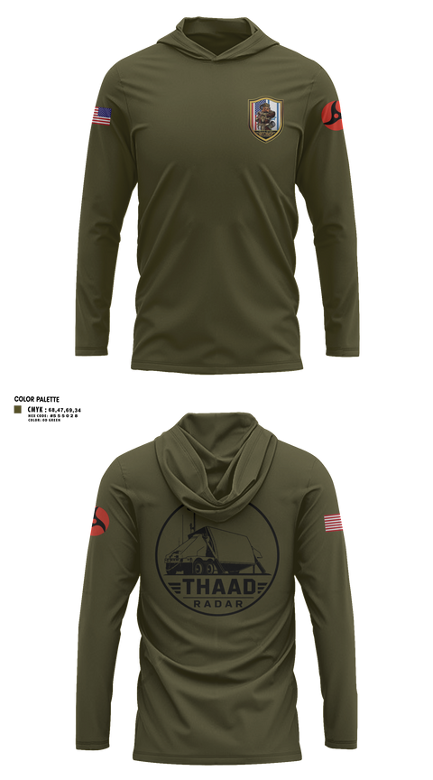 Long Sleeve Performance Shirt with hood, 13th MDB, Army, Teamtime, Team time, sublimation, custom sports apparel, team uniforms, spirit wear, spiritwear, sports uniforms, custom shirts, team store, custom team store, fundraiser sports, apparel fundraiser