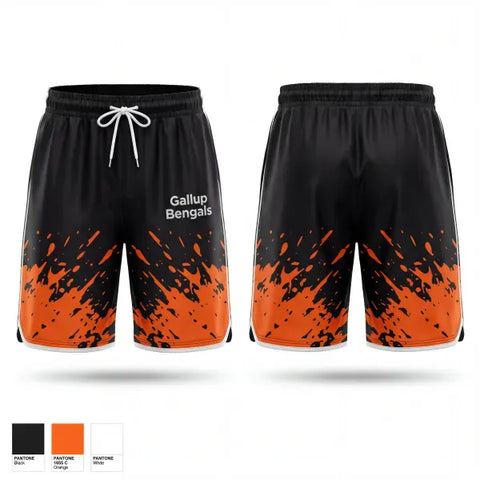 Athletic Shorts With Pockets, Gallup Bengals, Baseball, Teamtime, Team time, sublimation, custom sports apparel, team uniforms, spirit wear, spiritwear, sports uniforms, custom shirts, team store, custom team store, fundraiser sports, apparel fundraiser