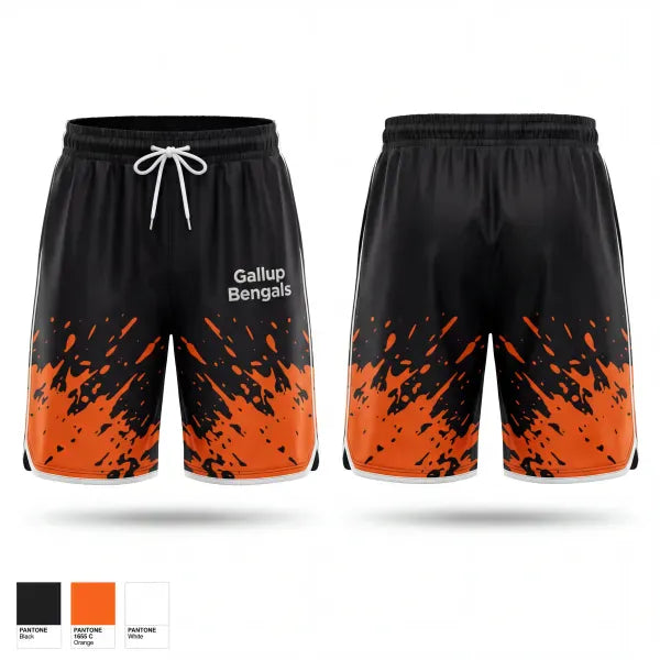 Athletic Shorts With Pockets, Gallup Bengals, Baseball, Teamtime, Team time, sublimation, custom sports apparel, team uniforms, spirit wear, spiritwear, sports uniforms, custom shirts, team store, custom team store, fundraiser sports, apparel fundraiser