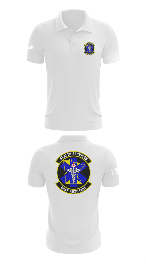 Short Sleeve Performance Polo, Civil Air Patrol Minnesota Wing Health Service, Air Force, Teamtime, Team time, sublimation, custom sports apparel, team uniforms, spirit wear, spiritwear, sports uniforms, custom shirts, team store, custom team store, fundraiser sports, apparel fundraiser