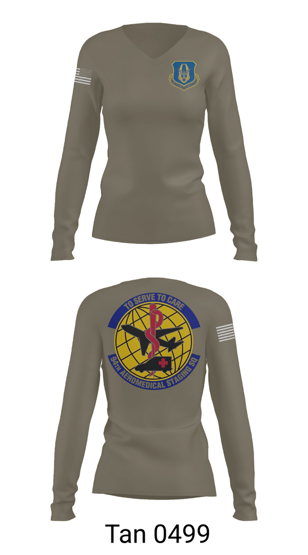 Womens Long Sleeve Vneck Shirt, 94ASTS, Air Force, Teamtime, Team time, sublimation, custom sports apparel, team uniforms, spirit wear, spiritwear, sports uniforms, custom shirts, team store, custom team store, fundraiser sports, apparel fundraiser
