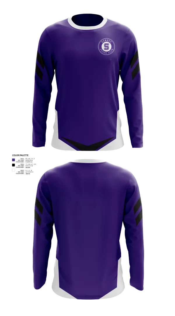 Long Sleeve Performance Shirt, Sunset Dance Team, Spirit Store, Teamtime, Team time, sublimation, custom sports apparel, team uniforms, spirit wear, spiritwear, sports uniforms, custom shirts, team store, custom team store, fundraiser sports, apparel fundraiser