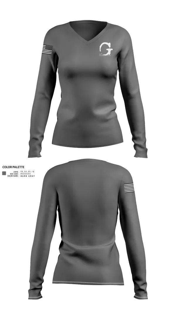 Womens Long Sleeve Vneck Shirt, GCR Gora Corp, , Teamtime, Team time, sublimation, custom sports apparel, team uniforms, spirit wear, spiritwear, sports uniforms, custom shirts, team store, custom team store, fundraiser sports, apparel fundraiser
