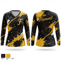Fremont Yellow Devils 95321298 Women's Long Sleeve V-neck Shirt - 1