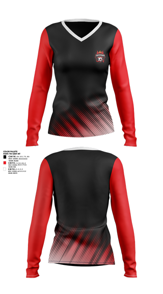 Womens Long Sleeve Vneck Shirt, Coventry Inferno, Men's Soccer, Teamtime, Team time, sublimation, custom sports apparel, team uniforms, spirit wear, spiritwear, sports uniforms, custom shirts, team store, custom team store, fundraiser sports, apparel fundraiser
