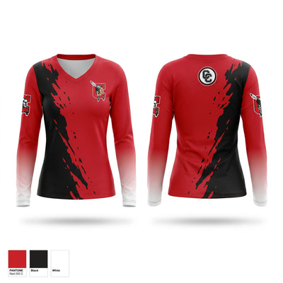 Cheyenne Central Women's Long Sleeve V-neck Shirt - 1