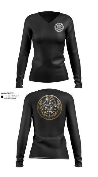 Womens Long Sleeve Vneck Shirt, OAG-DT, Police, Teamtime, Team time, sublimation, custom sports apparel, team uniforms, spirit wear, spiritwear, sports uniforms, custom shirts, team store, custom team store, fundraiser sports, apparel fundraiser