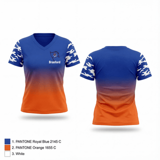 Womens Short Sleeve Vneck Shirt, Branford, , Teamtime, Team time, sublimation, custom sports apparel, team uniforms, spirit wear, spiritwear, sports uniforms, custom shirts, team store, custom team store, fundraiser sports, apparel fundraiser