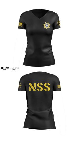 Womens Short Sleeve Vneck Shirt, National Security, Police, Teamtime, Team time, sublimation, custom sports apparel, team uniforms, spirit wear, spiritwear, sports uniforms, custom shirts, team store, custom team store, fundraiser sports, apparel fundraiser