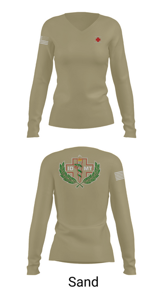 Womens Long Sleeve Vneck Shirt, IDMTs, Air Force, Teamtime, Team time, sublimation, custom sports apparel, team uniforms, spirit wear, spiritwear, sports uniforms, custom shirts, team store, custom team store, fundraiser sports, apparel fundraiser
