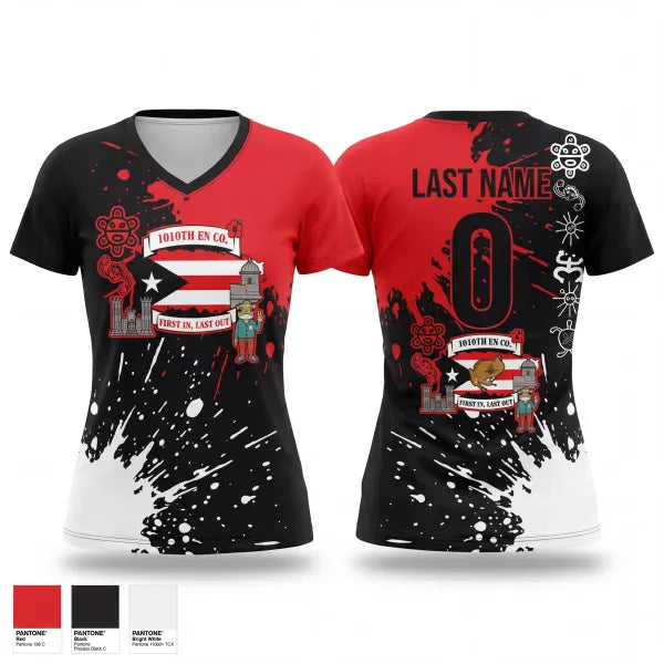 Womens Short Sleeve Vneck Shirt, 1010th, Baseball, Teamtime, Team time, sublimation, custom sports apparel, team uniforms, spirit wear, spiritwear, sports uniforms, custom shirts, team store, custom team store, fundraiser sports, apparel fundraiser