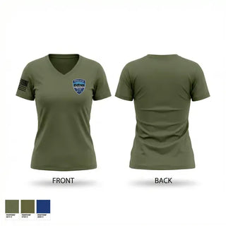 Womens Short Sleeve Vneck Shirt, Tahlequah Police Department, Police, Teamtime, Team time, sublimation, custom sports apparel, team uniforms, spirit wear, spiritwear, sports uniforms, custom shirts, team store, custom team store, fundraiser sports, apparel fundraiser