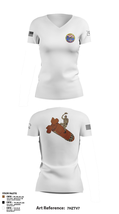 Missile Techs 24768628 Women's Short Sleeve V-neck Shirt - 102