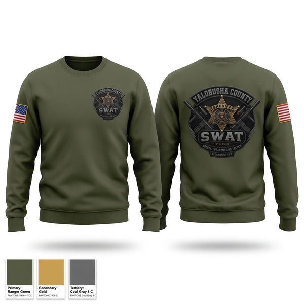 Crew Neck Sweatshirt, Yalobusha County SWAT, Police, Teamtime, Team time, sublimation, custom sports apparel, team uniforms, spirit wear, spiritwear, sports uniforms, custom shirts, team store, custom team store, fundraiser sports, apparel fundraiser