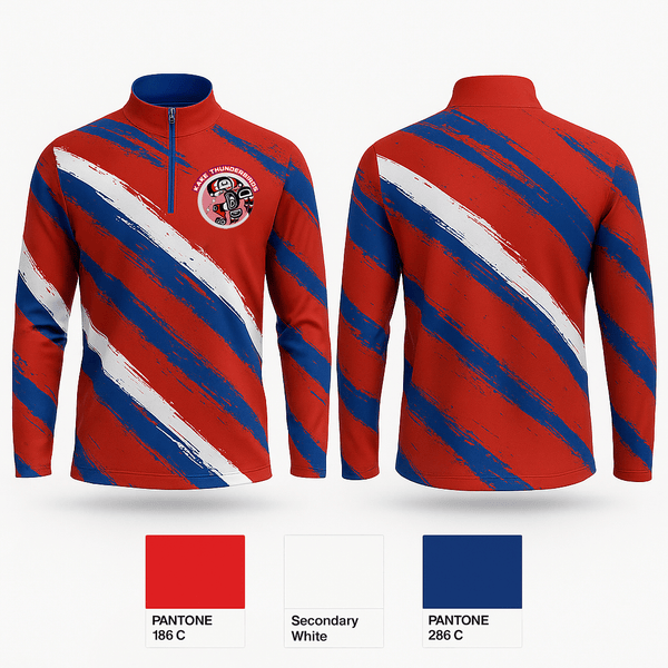 Quarter Zip Jacket, Kake Thunderbirds Basketball, Men's Basketball, Teamtime, Team time, sublimation, custom sports apparel, team uniforms, spirit wear, spiritwear, sports uniforms, custom shirts, team store, custom team store, fundraiser sports, apparel fundraiser