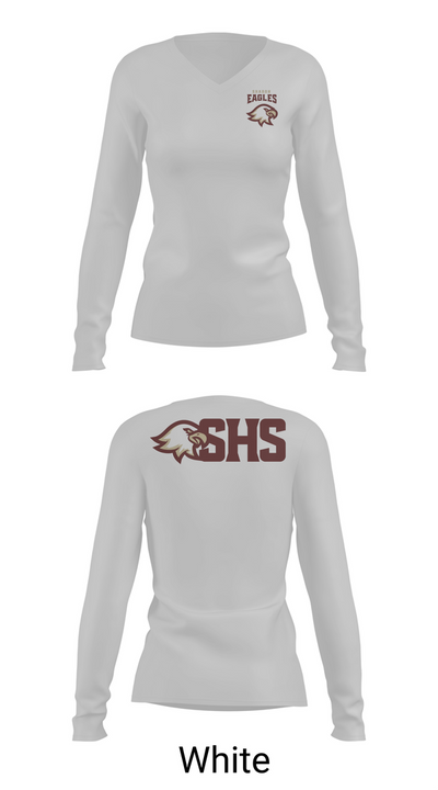 Sharon Eagles Swimming Women's Long Sleeve V-neck Shirt - 16