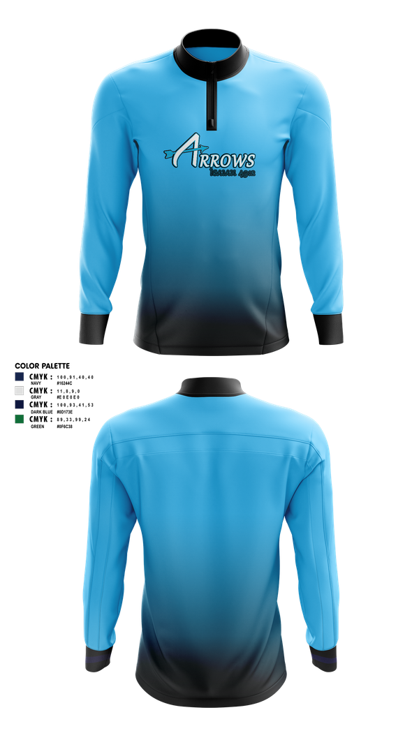 Quarter Zip Jacket, Arrows, Softball, Teamtime, Team time, sublimation, custom sports apparel, team uniforms, spirit wear, spiritwear, sports uniforms, custom shirts, team store, custom team store, fundraiser sports, apparel fundraiser