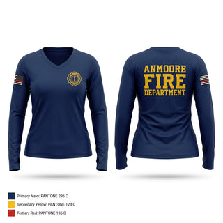 Womens Long Sleeve Vneck Shirt, Anmoore Fire Department, Fire Department, Teamtime, Team time, sublimation, custom sports apparel, team uniforms, spirit wear, spiritwear, sports uniforms, custom shirts, team store, custom team store, fundraiser sports, apparel fundraiser