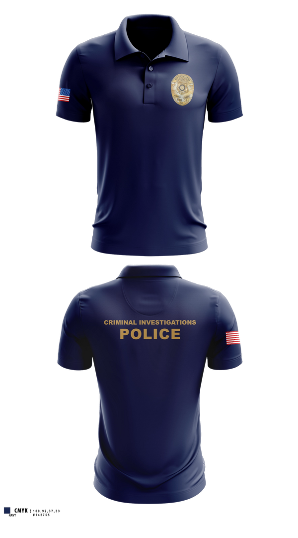 Short Sleeve Performance Polo, Criminal Investigations, Police, Teamtime, Team time, sublimation, custom sports apparel, team uniforms, spirit wear, spiritwear, sports uniforms, custom shirts, team store, custom team store, fundraiser sports, apparel fundraiser