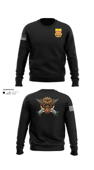 Crew Neck Sweatshirt, 1-77 FA Bravo Btry, Army, Teamtime, Team time, sublimation, custom sports apparel, team uniforms, spirit wear, spiritwear, sports uniforms, custom shirts, team store, custom team store, fundraiser sports, apparel fundraiser