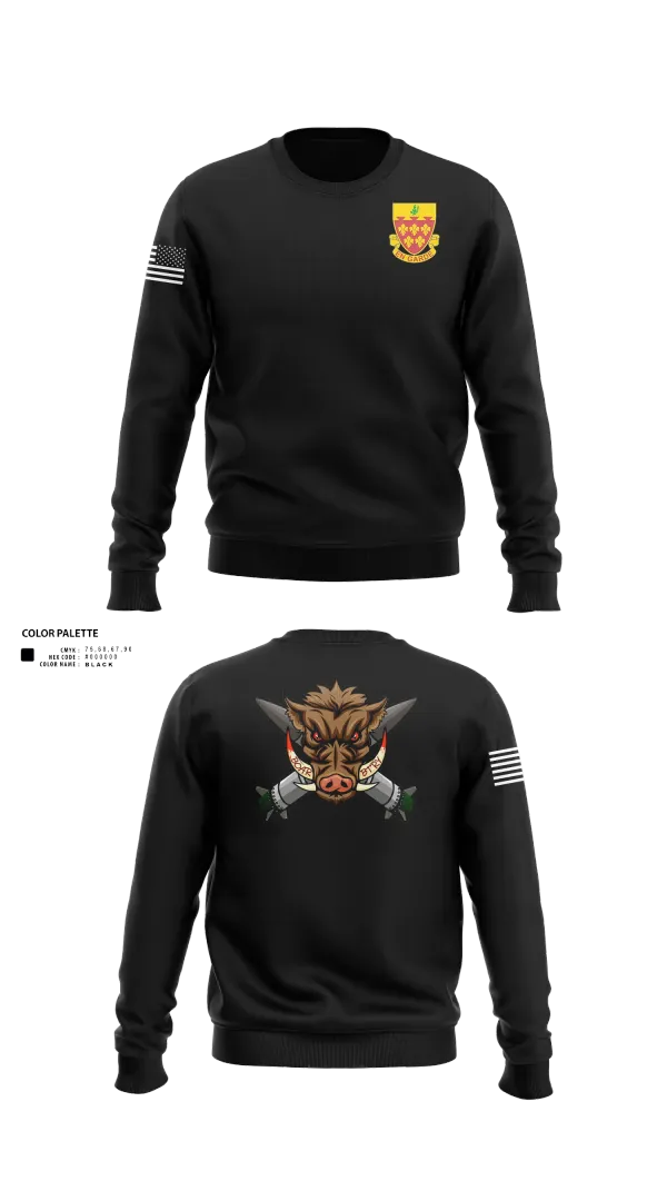 Crew Neck Sweatshirt, 1-77 FA Bravo Btry, Army, Teamtime, Team time, sublimation, custom sports apparel, team uniforms, spirit wear, spiritwear, sports uniforms, custom shirts, team store, custom team store, fundraiser sports, apparel fundraiser