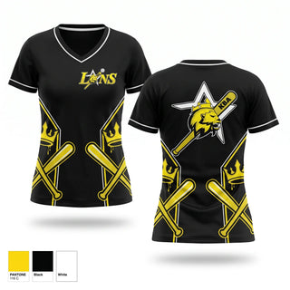 Womens Short Sleeve Vneck Shirt, KBALIONS, Baseball, Teamtime, Team time, sublimation, custom sports apparel, team uniforms, spirit wear, spiritwear, sports uniforms, custom shirts, team store, custom team store, fundraiser sports, apparel fundraiser