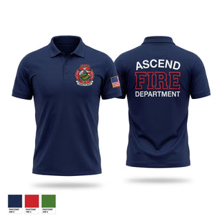 Short Sleeve Performance Polo, Ascend Fire Department, Fire Department, Teamtime, Team time, sublimation, custom sports apparel, team uniforms, spirit wear, spiritwear, sports uniforms, custom shirts, team store, custom team store, fundraiser sports, apparel fundraiser