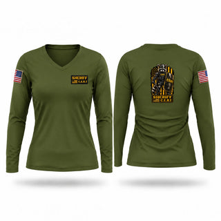 Womens Long Sleeve Vneck Shirt, Cullman County Sheriff CERT, Police, Teamtime, Team time, sublimation, custom sports apparel, team uniforms, spirit wear, spiritwear, sports uniforms, custom shirts, team store, custom team store, fundraiser sports, apparel fundraiser