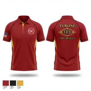 Short Sleeve Performance Polo, Tyrone Fire Department, Fire Department, Teamtime, Team time, sublimation, custom sports apparel, team uniforms, spirit wear, spiritwear, sports uniforms, custom shirts, team store, custom team store, fundraiser sports, apparel fundraiser