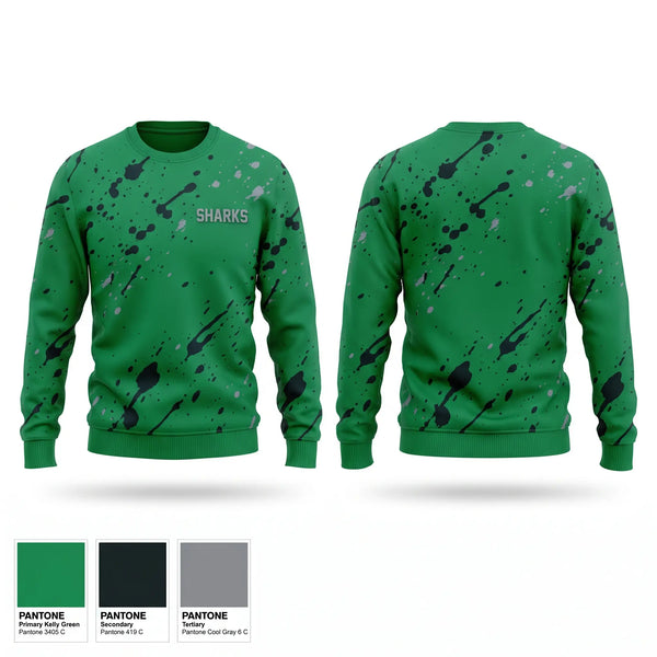 Crew Neck Sweatshirt, Sharks, Men's Soccer, Teamtime, Team time, sublimation, custom sports apparel, team uniforms, spirit wear, spiritwear, sports uniforms, custom shirts, team store, custom team store, fundraiser sports, apparel fundraiser
