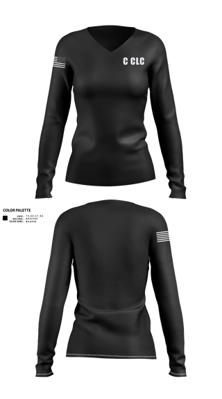Womens Long Sleeve Vneck Shirt, C CLC, National Guard, Teamtime, Team time, sublimation, custom sports apparel, team uniforms, spirit wear, spiritwear, sports uniforms, custom shirts, team store, custom team store, fundraiser sports, apparel fundraiser