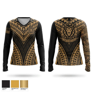 Womens Long Sleeve Vneck Shirt, 1/487 FIELD ARTILLERY, Army, Teamtime, Team time, sublimation, custom sports apparel, team uniforms, spirit wear, spiritwear, sports uniforms, custom shirts, team store, custom team store, fundraiser sports, apparel fundraiser
