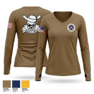 Womens Long Sleeve Vneck Shirt, Gunners mate, Navy, Teamtime, Team time, sublimation, custom sports apparel, team uniforms, spirit wear, spiritwear, sports uniforms, custom shirts, team store, custom team store, fundraiser sports, apparel fundraiser