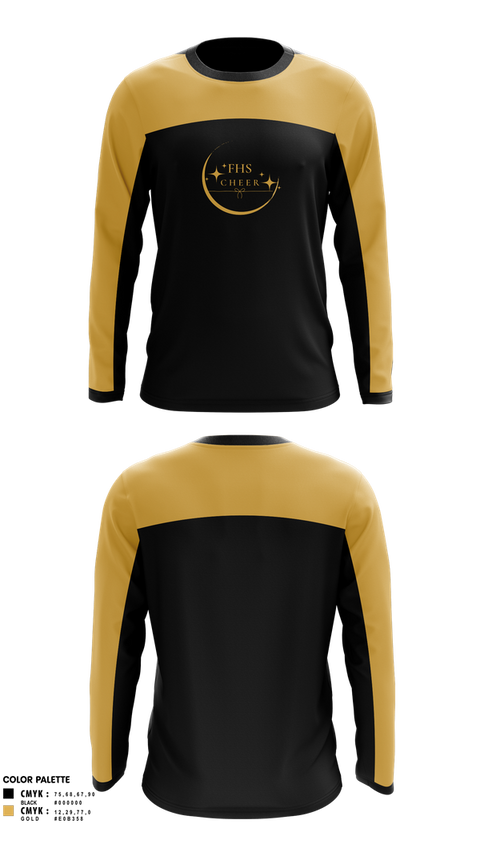 Long Sleeve Performance Shirt, Fredericktown High School Cheerleading, Cheer, Teamtime, Team time, sublimation, custom sports apparel, team uniforms, spirit wear, spiritwear, sports uniforms, custom shirts, team store, custom team store, fundraiser sports, apparel fundraiser