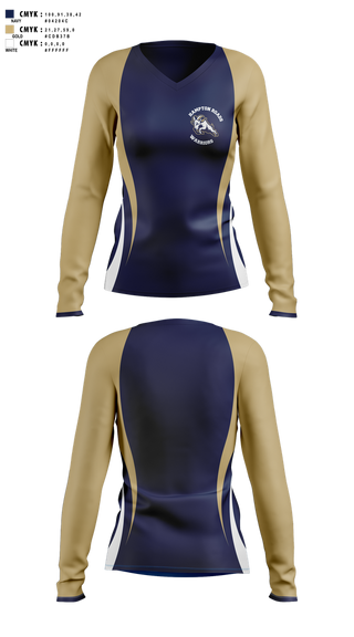 Womens Long Sleeve Vneck Shirt, Hampton Roads Warriors, , Teamtime, Team time, sublimation, custom sports apparel, team uniforms, spirit wear, spiritwear, sports uniforms, custom shirts, team store, custom team store, fundraiser sports, apparel fundraiser