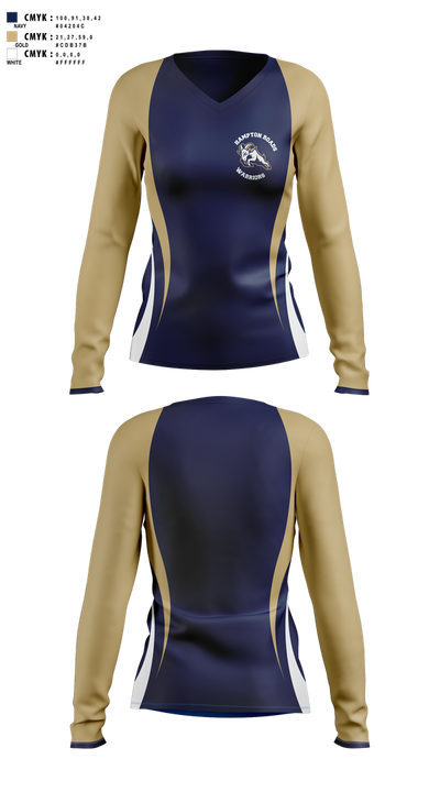 Hampton Roads Warriors 66452080 Women's Long Sleeve V-neck Shirt - 1