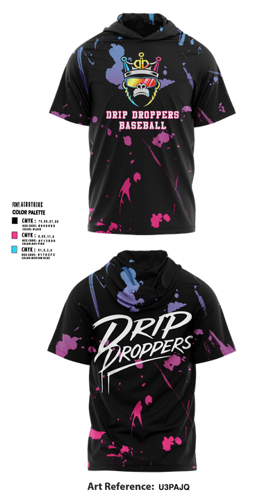 Drip Droppers 47878317 Short Sleeve Performance Shirt with hood - 1