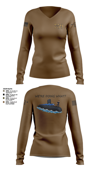 Womens Long Sleeve Vneck Shirt, USS JEFFERSON CITY, , Teamtime, Team time, sublimation, custom sports apparel, team uniforms, spirit wear, spiritwear, sports uniforms, custom shirts, team store, custom team store, fundraiser sports, apparel fundraiser