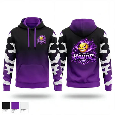 Hoodie, Purple Havoc, Softball, Teamtime, Team time, sublimation, custom sports apparel, team uniforms, spirit wear, spiritwear, sports uniforms, custom shirts, team store, custom team store, fundraiser sports, apparel fundraiser