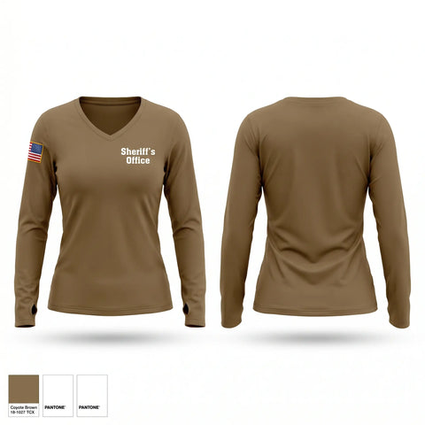 Womens Long Sleeve Vneck Shirt, Sheriffs office, Police, Teamtime, Team time, sublimation, custom sports apparel, team uniforms, spirit wear, spiritwear, sports uniforms, custom shirts, team store, custom team store, fundraiser sports, apparel fundraiser
