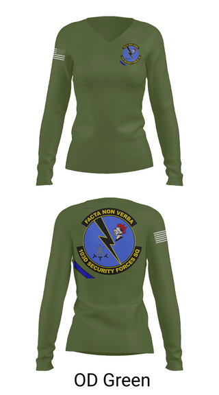 Womens Long Sleeve Vneck Shirt, 103d SECURITY FORCES SQUADRON, , Teamtime, Team time, sublimation, custom sports apparel, team uniforms, spirit wear, spiritwear, sports uniforms, custom shirts, team store, custom team store, fundraiser sports, apparel fundraiser