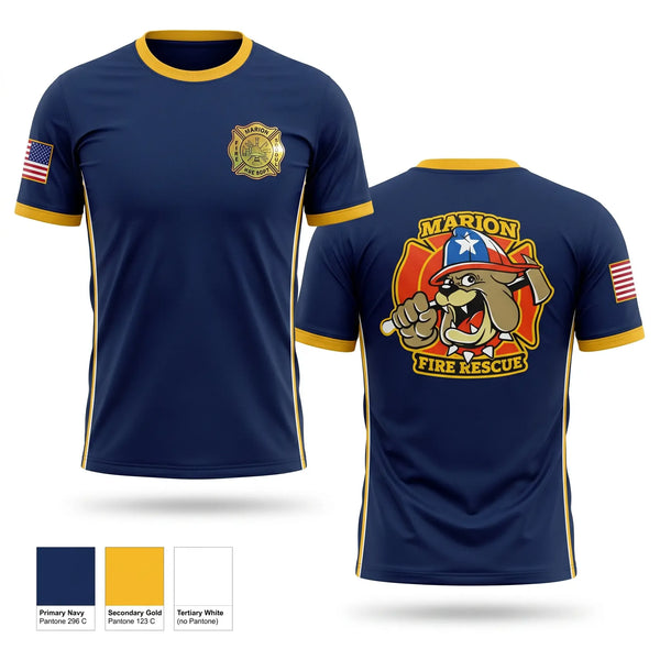 Short Sleeve Performance Shirt, Marion Fire Rescue, Fire Department, Teamtime, Team time, sublimation, custom sports apparel, team uniforms, spirit wear, spiritwear, sports uniforms, custom shirts, team store, custom team store, fundraiser sports, apparel fundraiser