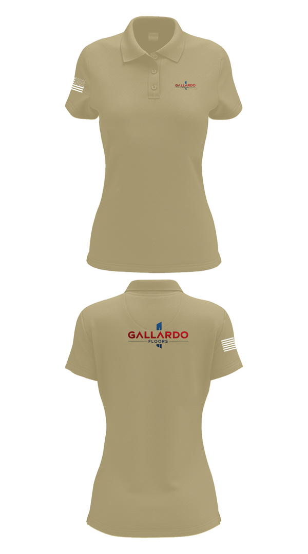 Womens Short Sleeve Performance Polo, Gallardo Floor’s, Army, Teamtime, Team time, sublimation, custom sports apparel, team uniforms, spirit wear, spiritwear, sports uniforms, custom shirts, team store, custom team store, fundraiser sports, apparel fundraiser
