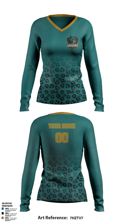 southeast Jaguars 26594681 Women's Long Sleeve V-neck Shirt - 2